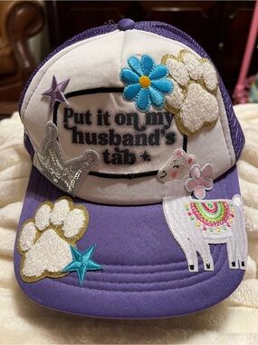 Purple Embroidered Llama & Paw Patch Trucker Hat